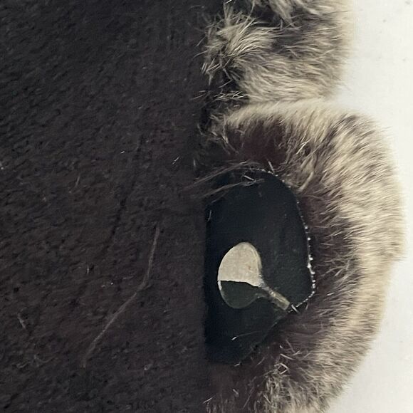 Gaby & Eden Women’s Small Black Open Cardigan Sweater Fur Rose Trim - Picture 8 of 9